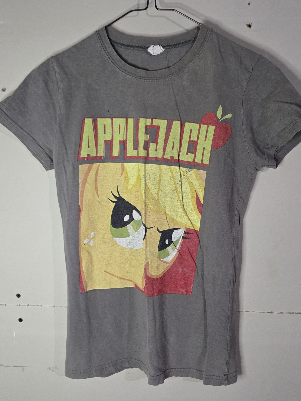 Bay Island Sportswear Applejack My Little Pony Graphic Tee Gray Cotton Mens M